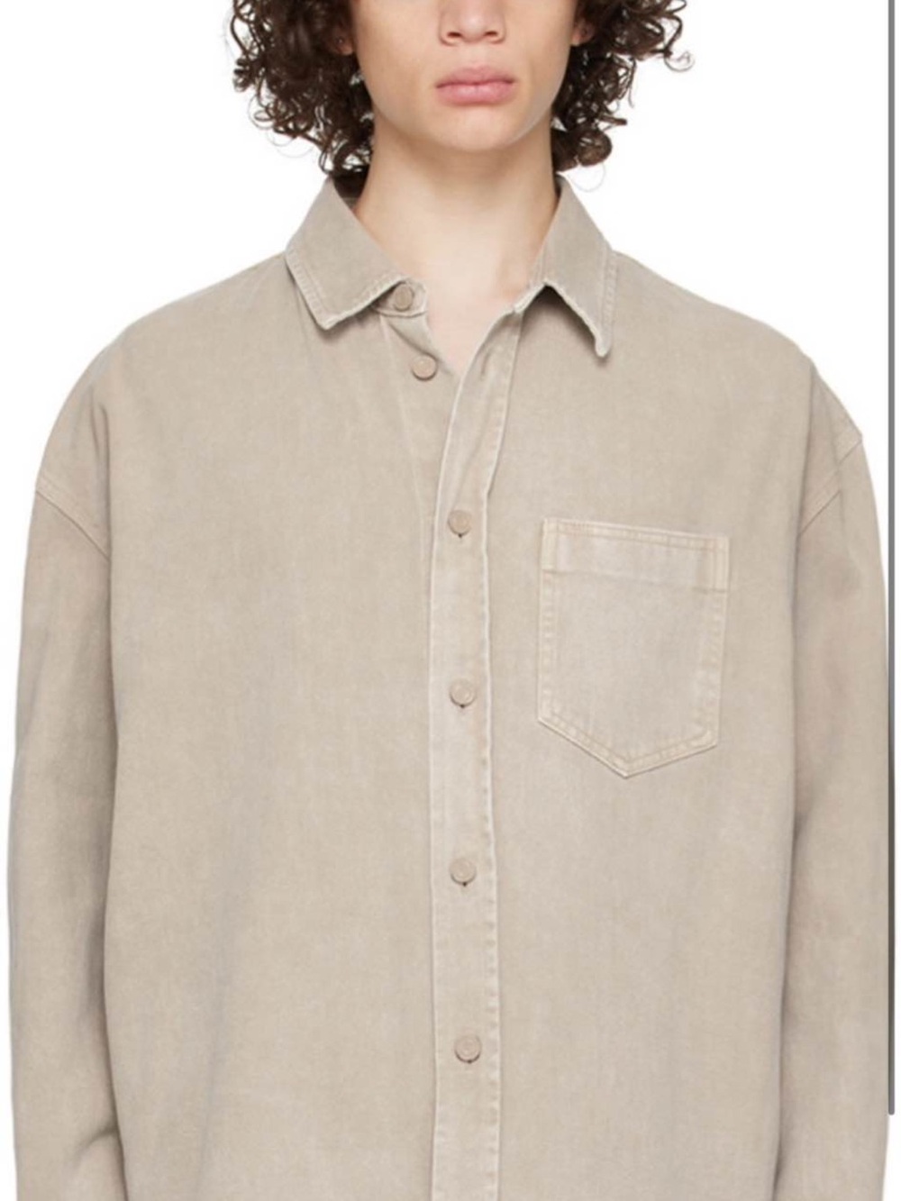 Relaxed Lightweight Shirt Jacket in Sand